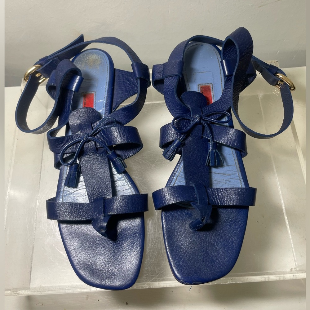 Carolina Herrera women’s leather gladiator sandals sz 20